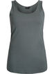 Ensfarget basic topp i bomull, Gr&oslash;nn, Packshot image number 0