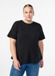 Kortermet bluse med figursydde innsnitt, Svart, Model image number 0