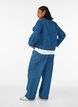 Myra jeans med wide fit og distressed m&oslash;nster, Bl&aring;, Model image number 1