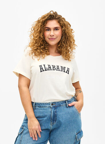 T-skjorte i bomull med tekst, Antique W. Alabama, Model image number 0
