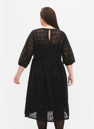 Blondekjole med 3/4 ermer, Black, Model image number 1