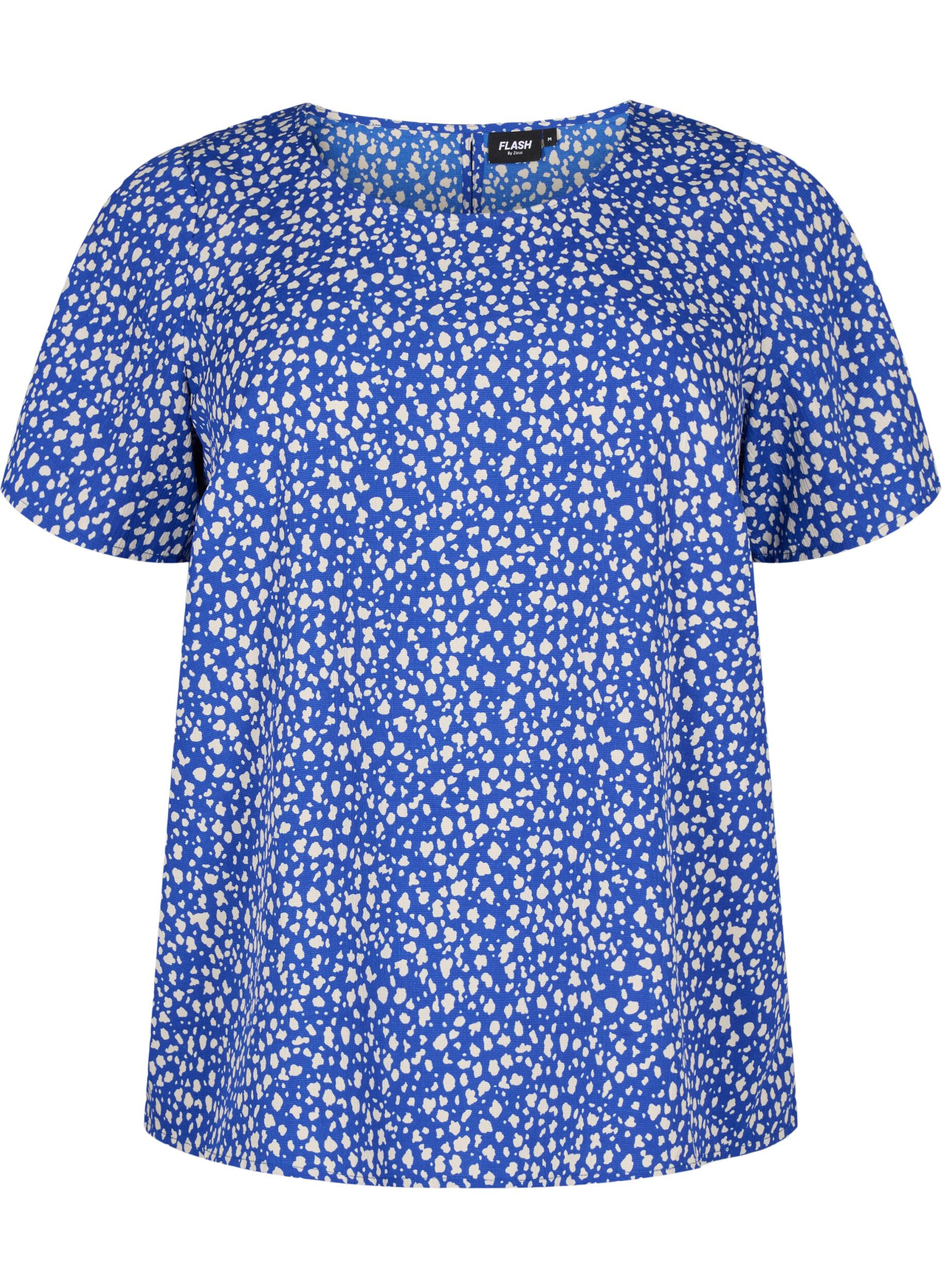 Zizzi FLASH - Kortermet bluse med trykk, Surf the web Dot, Packshot image number 0