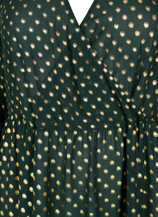 Kjole med prikkete mønster og 3/4 ermer, Scarab w. Gold, Packshot image number 2