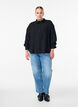Skjortebluse med knappedetalj bak, Svart, Model image number 1