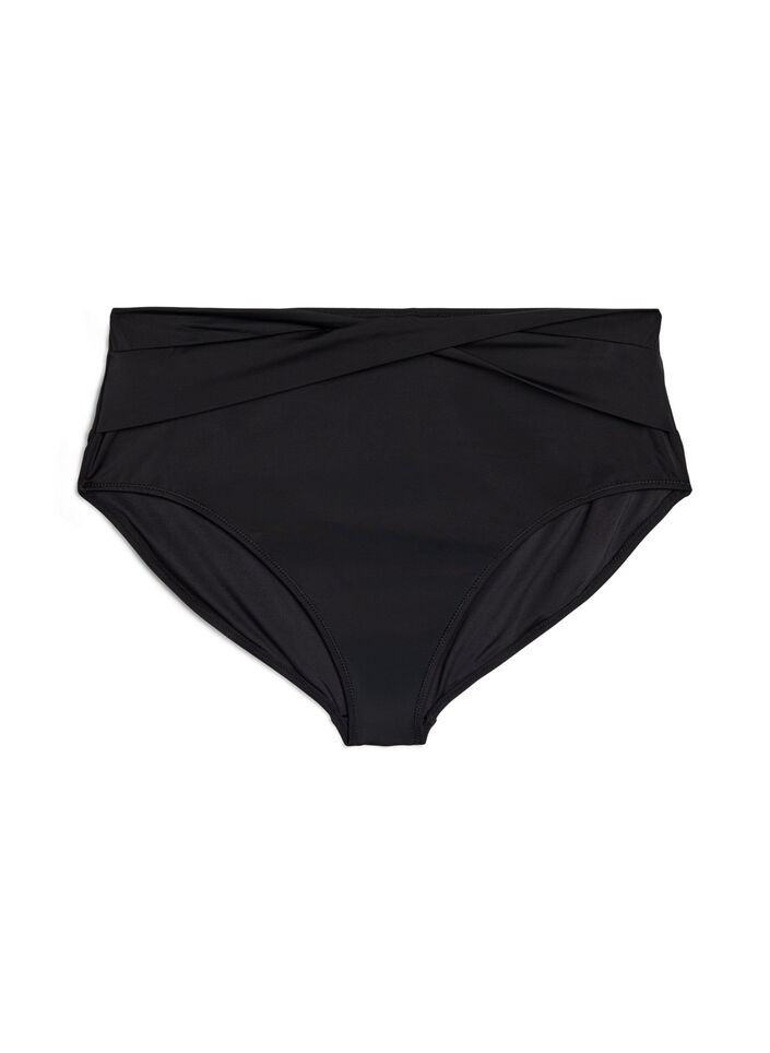Bikinitruser med omslagsdetaljer, Svart, Packshot image number 0