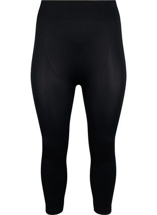 Sømløs 3/4-leggings, Black, Packshot image number 0