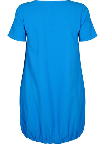 Kortermet kjole i bomull, French Blue, Packshot image number 1