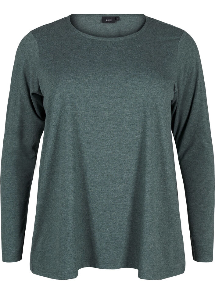 Langermet T-skjorte med rund hals, Scarab Mel., Packshot image number 0