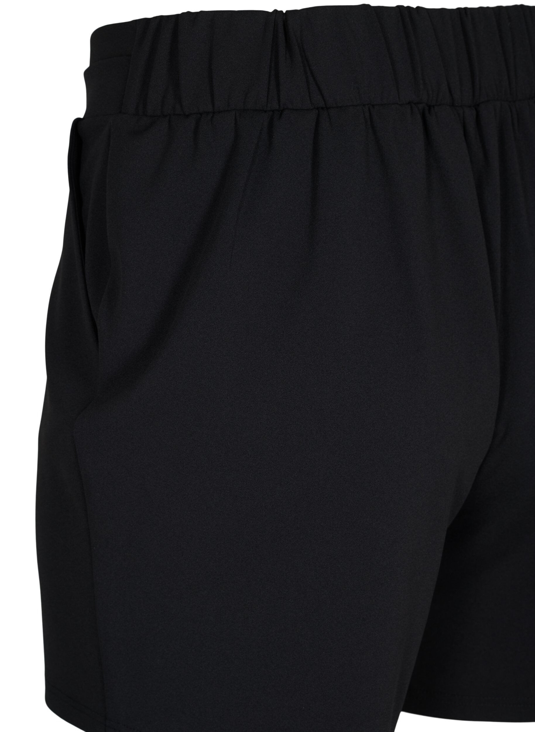 ZizziShorts med lommer og l&oslash;s passform, Svart, Packshot image number 3