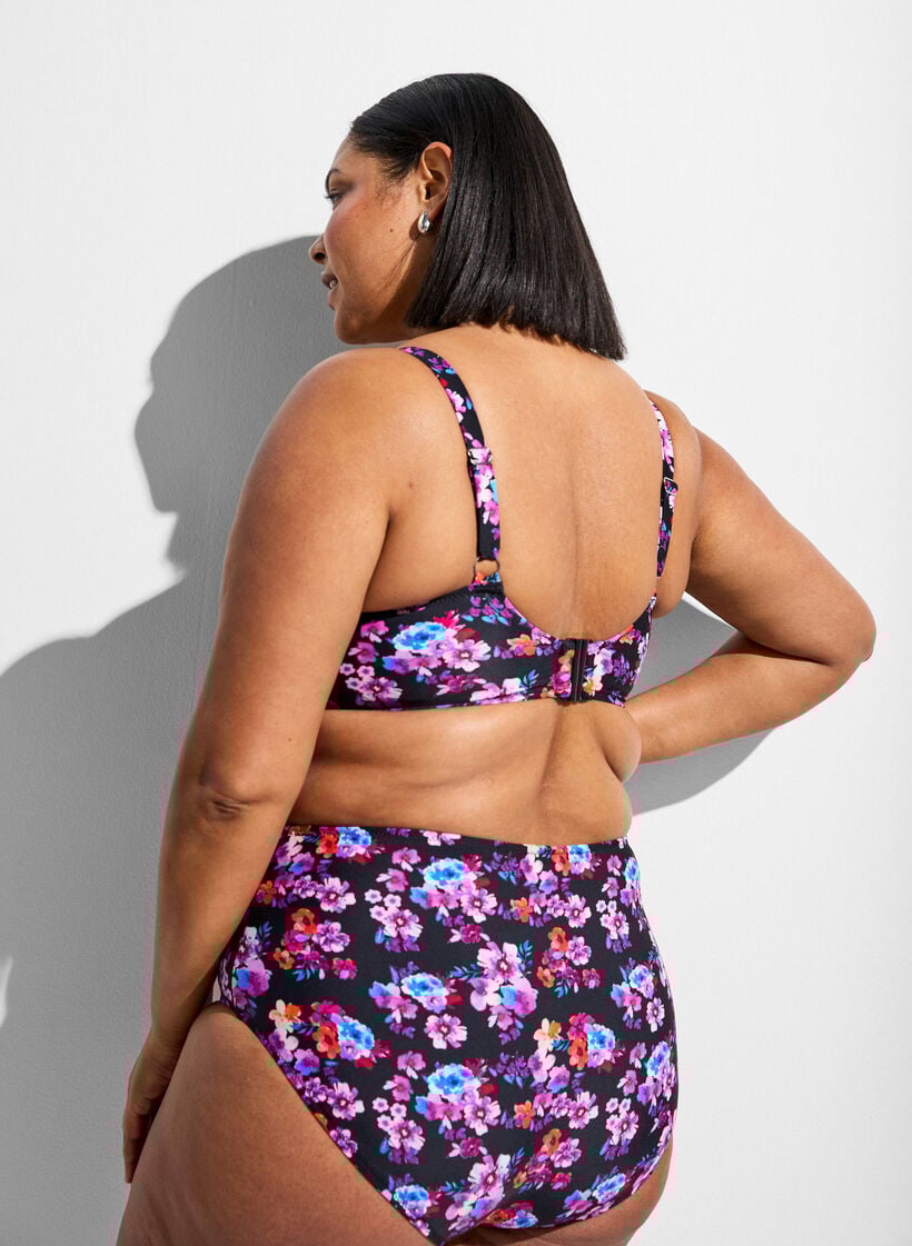 Bikinioverdel med b&oslash;yle og m&oslash;nster, Lilla, Model image number 2