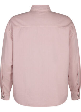 Zizzi Ensfarget dongeriskjorte med brystlommer, Pale Mauve, Packshot image number 1