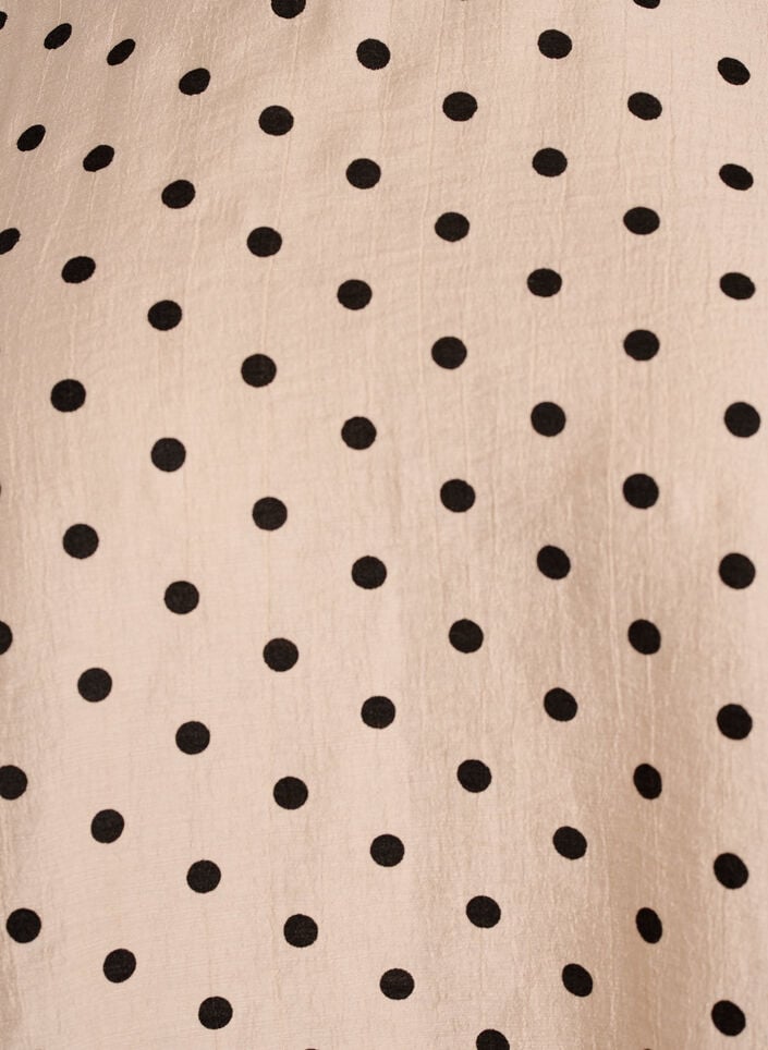 Bluse med prikker og knytedetaljer, Beige, Packshot image number 2