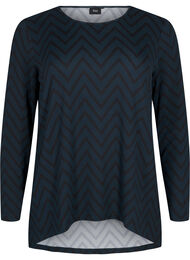 Mønstret bluse med lange ermer, Scarab ZigZag
