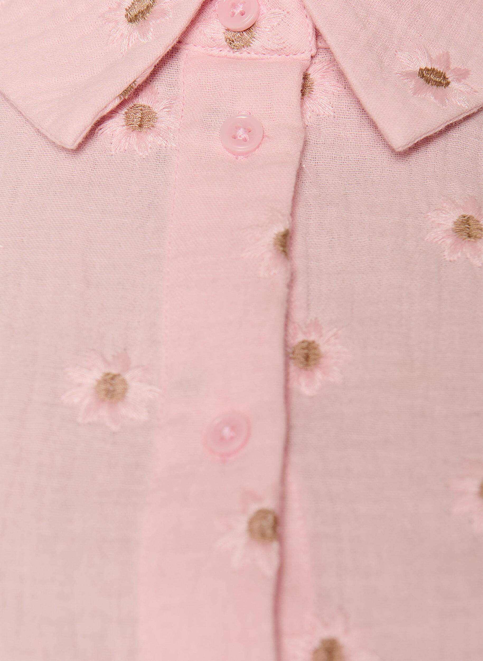 Zizzi Skjortekjole i bomullsmusselin med broderte motiver, Rosa, Packshot image number 2