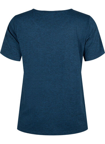 Melert trenings T-skjorte med rund hals, Night Sky Mel., Packshot image number 1