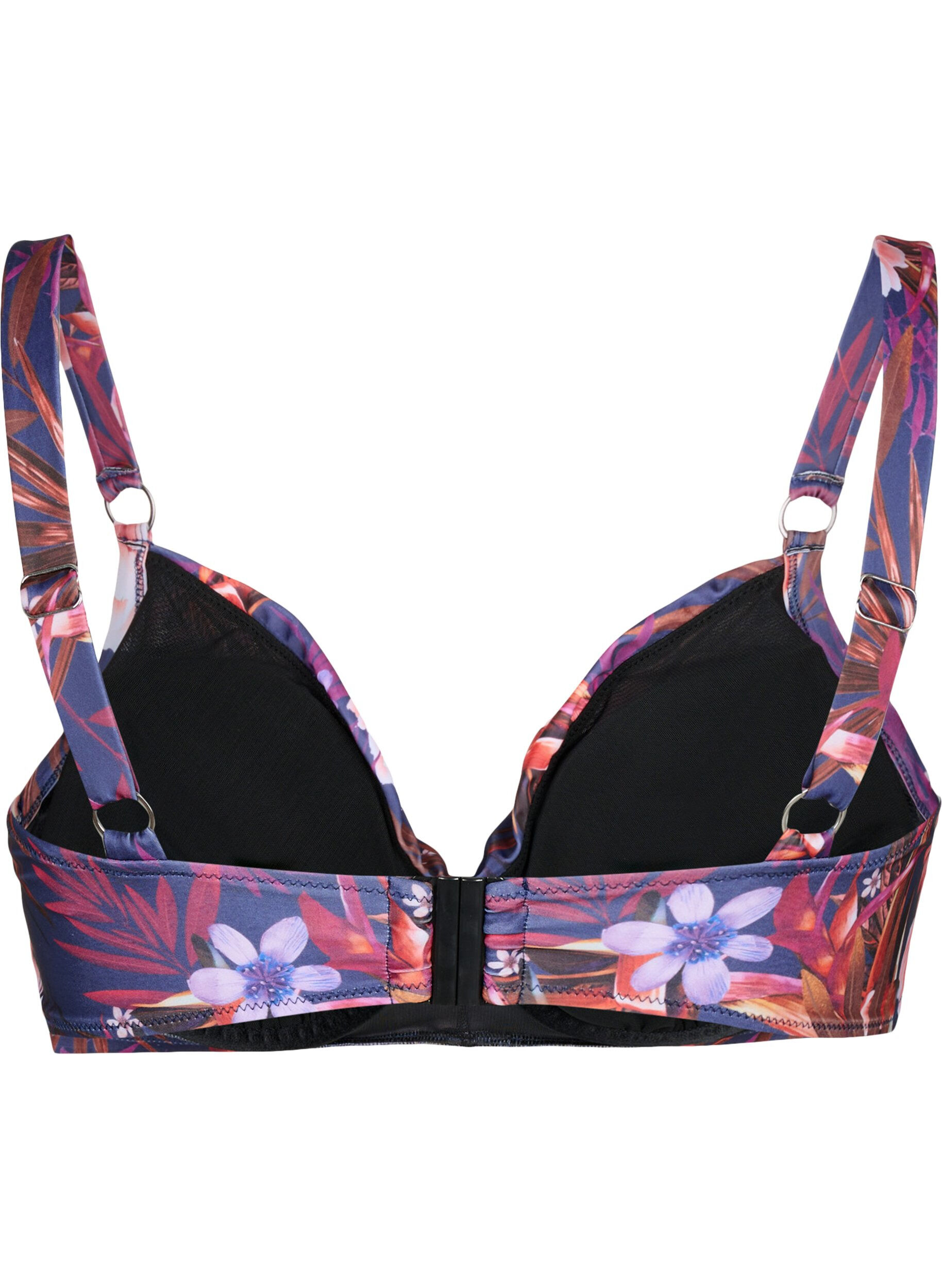 Zizzi Bikini-BH med trykk og b&oslash;yle, Purple Flower, Packshot image number 1
