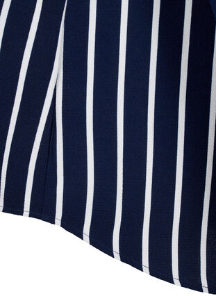 Skjortebluse med v-hals og trykk, Maritime Blue Stripe, Packshot image number 3