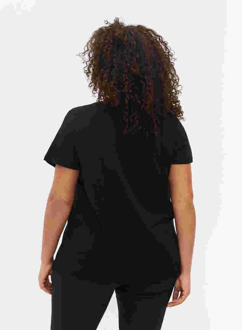 T-skjorte til trening med trykk, Black w. LFT, Model image number 1