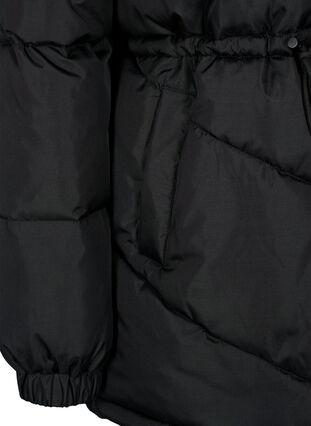 Vinterboblejakke med hette, Black, Packshot image number 3