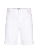Tettsittende dongerishorts med høy midje, Bright White, Packshot image number 0