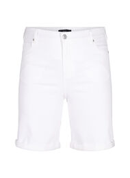 Tettsittende dongerishorts med høy midje, Bright White