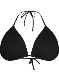 Trekantbikini med kreppet struktur, Black