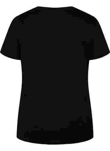 Kortermet T-skjorte med trykk, Black Love, Packshot image number 1