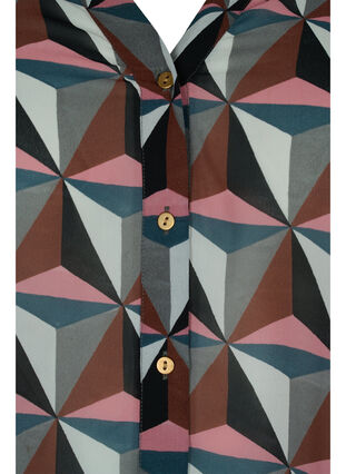 Skjorte med V-hals og mønster, Graphic Pink, Packshot image number 2
