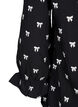Bluse med sløyfer og 3/4-ermer, Black White Bow, Packshot image number 3