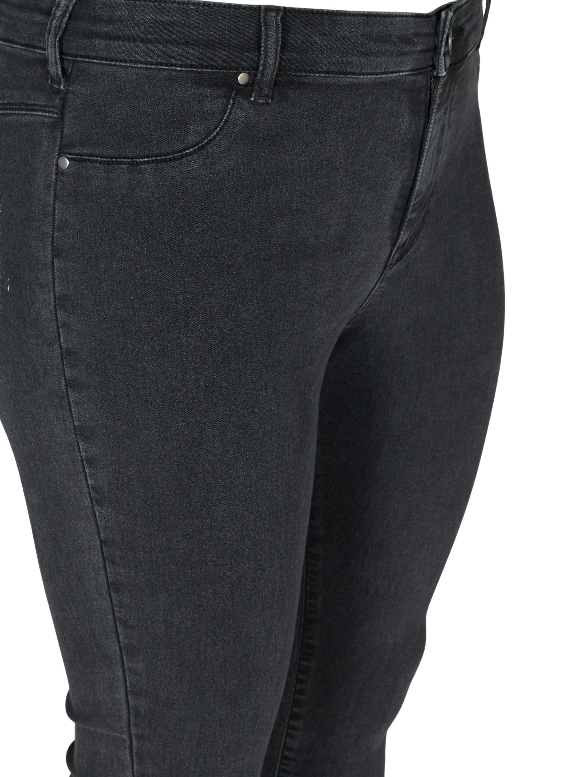 Zizzi Jeggings i bomullsmiks, Grey Denim, Packshot image number 2