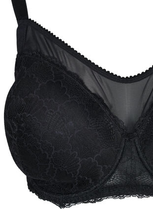 Zizzi Blonde-BH med mesh, Black, Packshot image number 2