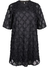 Kort teksturert kjole, Black