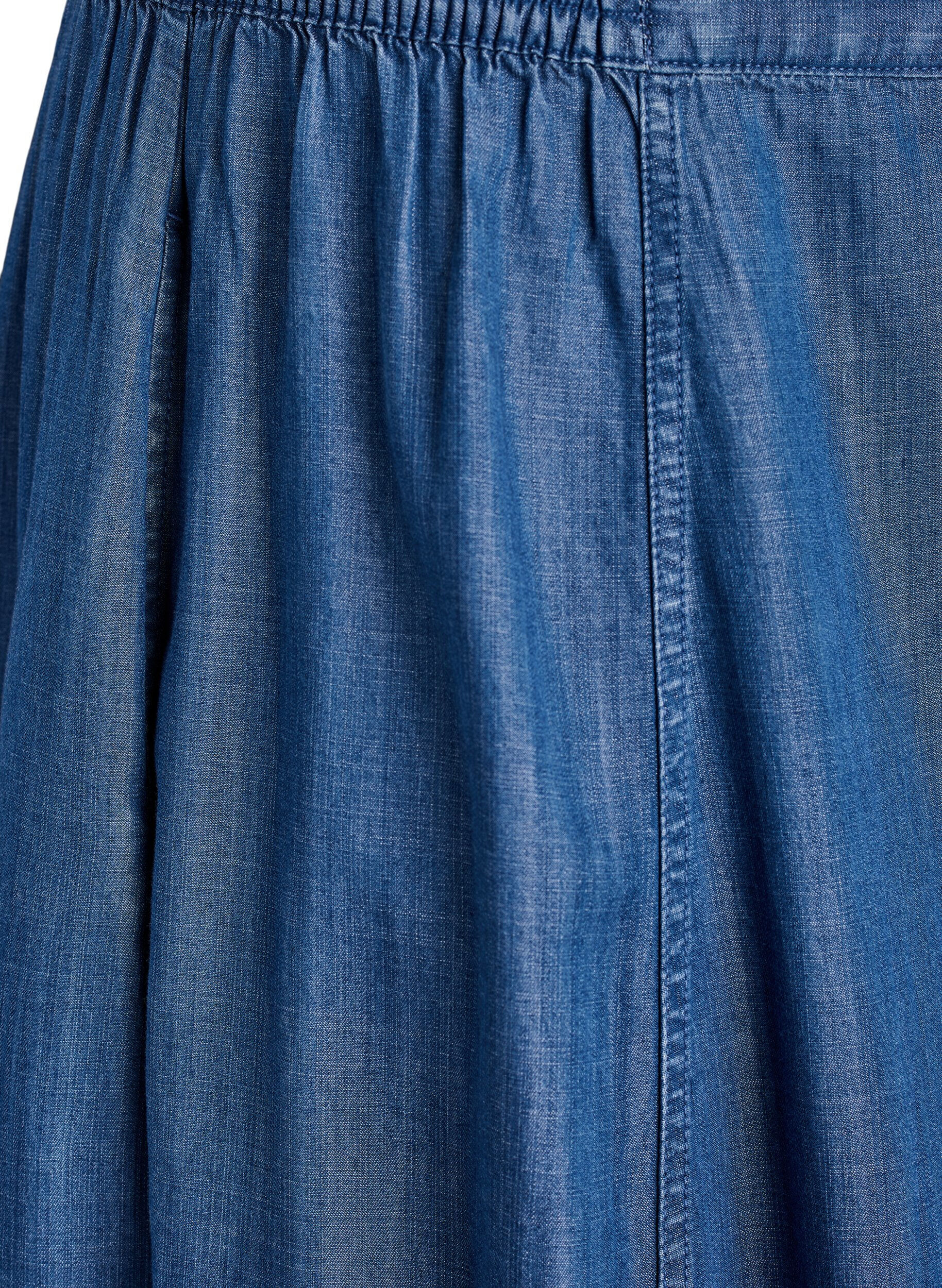 ZizziMaxiskj&oslash;rt i lyocell med plagg i denim, Bl&aring;, Packshot image number 2