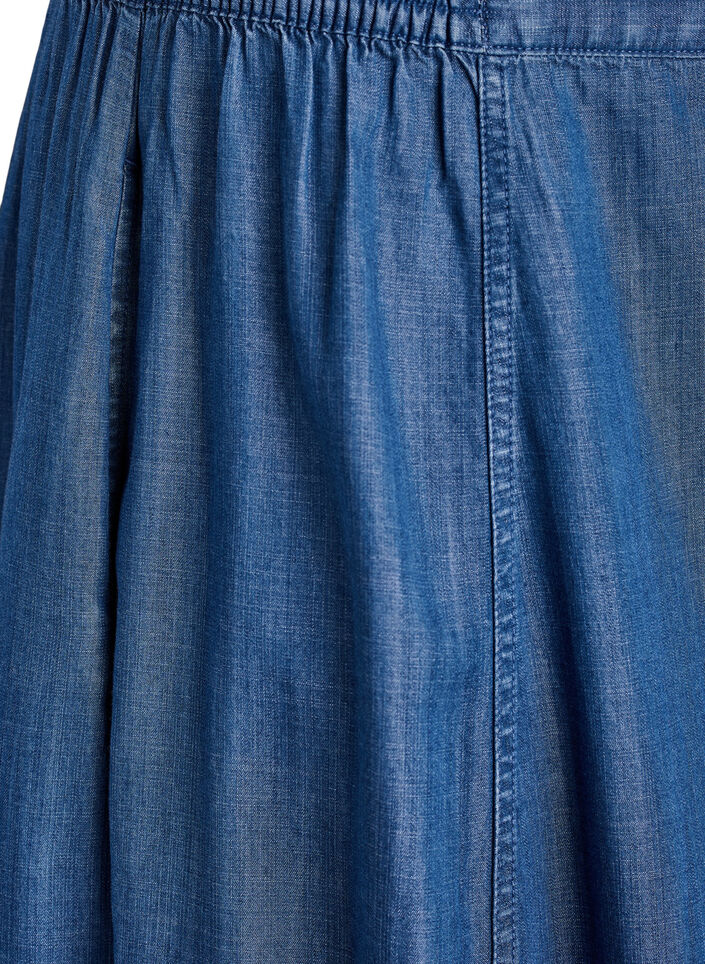 Maxiskj&oslash;rt i lyocell med plagg i denim, Bl&aring;, Packshot image number 2