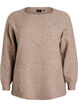 Strikkebluse med rhinesteiner og nagler, Beige, Packshot image number 0