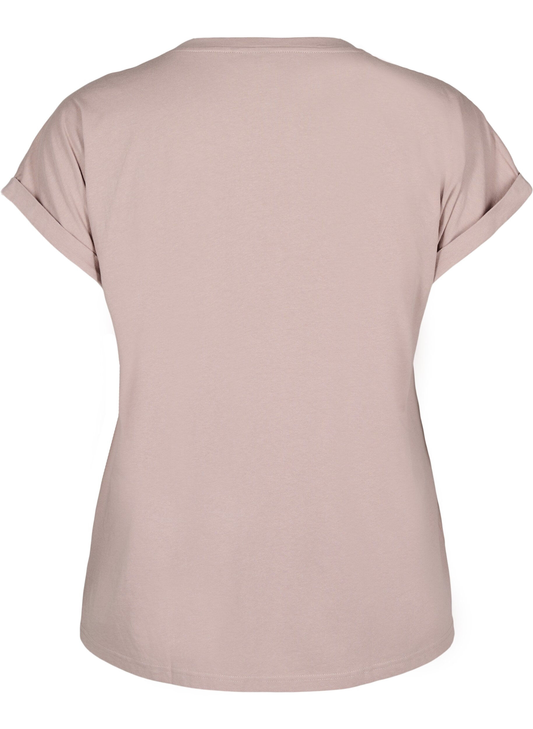 ZizziKortermet T-skjorte i bomullsblanding, Rosa, Packshot image number 1