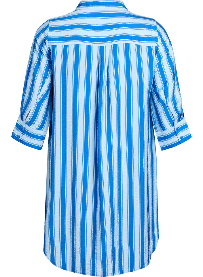 Kort kjole med krage og brystlomme, Bl&aring;, Packshot image number 1