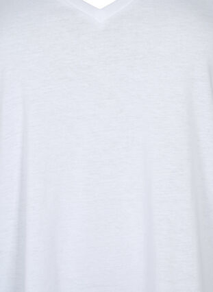 Kortermet T-skjorte med V-hals, Bright White, Packshot image number 2