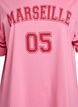 Sporty oversized college T-skjorte, Rosa, Packshot image number 2