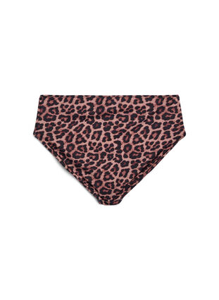 Zizzi Leopard bikinitruse med høy midje, Brun, Packshot image number 1