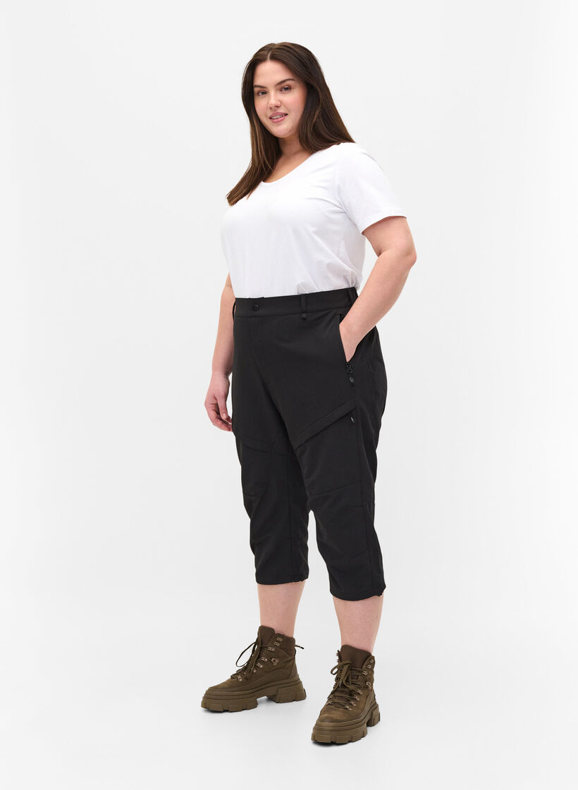 Capribukser til tur med lommer, Black, Model image number 2