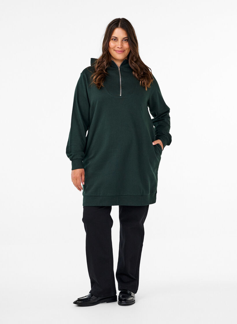 Joggetunika med hette og glidelås, Scarab, Model image number 2