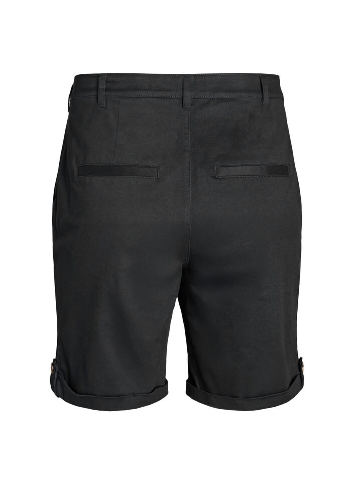 Chinoshorts med lommer, Svart, Packshot image number 1