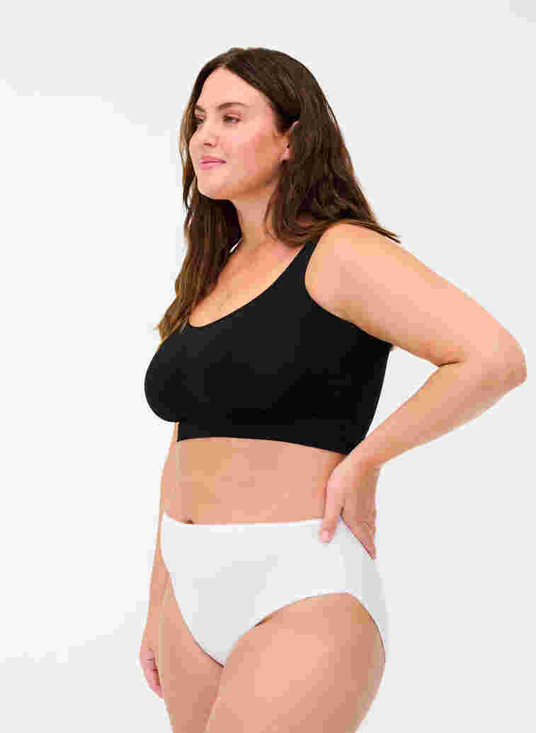 3 pakk bomullstruse med høyt liv, Bright White, Model