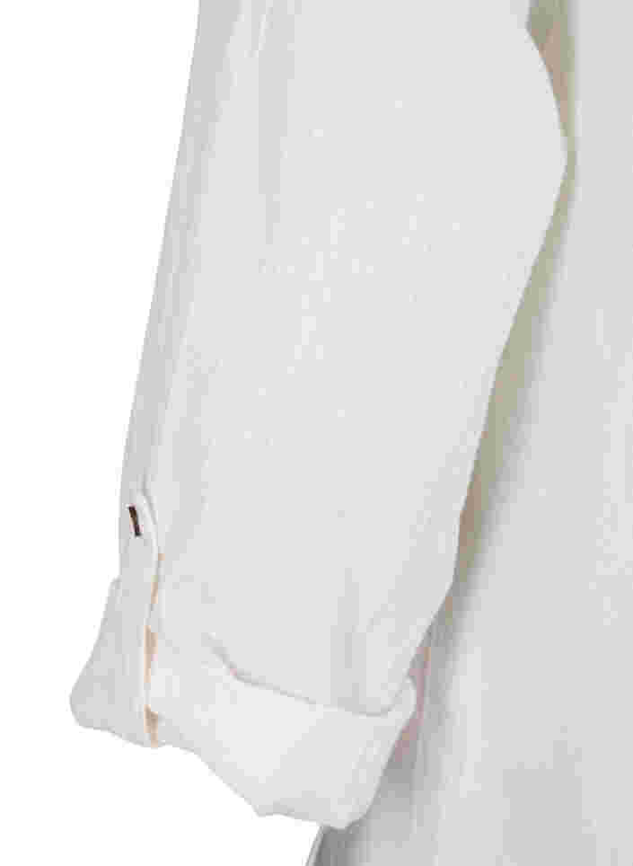 Kjole med V-hals og krage, White, Packshot image number 3