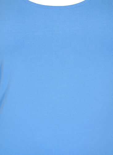 Ensfarget basistopp i bomull, Ultramarine, Packshot image number 2