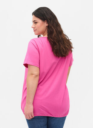T-skjorte i bomull med korte ermer, Raspberry Rose, Model image number 1