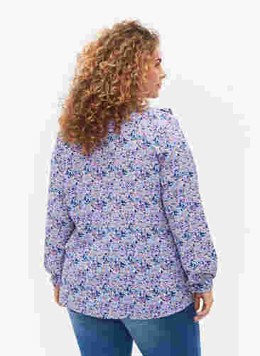 Langermet bluse med volanger , Purple Ditzy Flower, Model image number 1