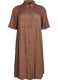 Midiskjortekjole med korte ermer, Gr&oslash;nn