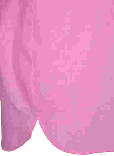 Bluse med 3/4-ermer og knappelukking, Begonia Pink, Packshot image number 3